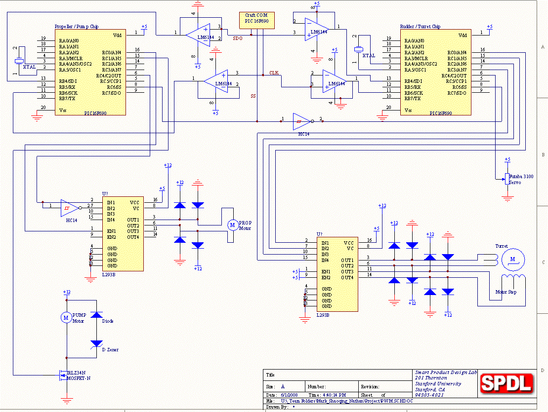 Two PICs were chosen in order tomost simply control the actuators. Each